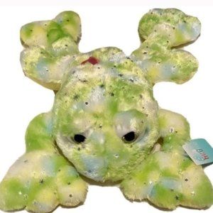 21"-Soft Plush Fluffy Frog with Silver Highlights